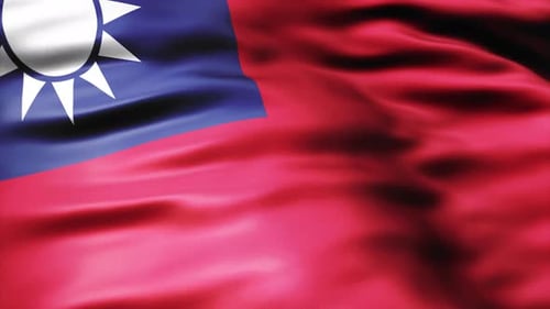 Realistic Waving Flag of Taiwan Animation Loop