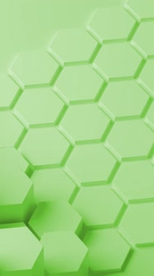 Green hexagon honeycomb shapes