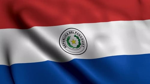 Vídeo de cerca de la bandera de Paraguay