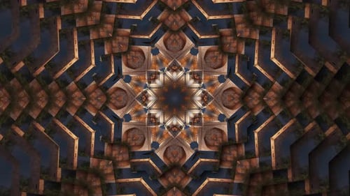 Hypnotic Geometric Kaleidoscope Tunnel Loop Background