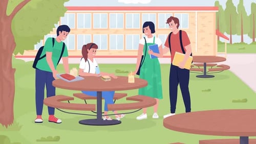 Área animada para almorzar al aire libre