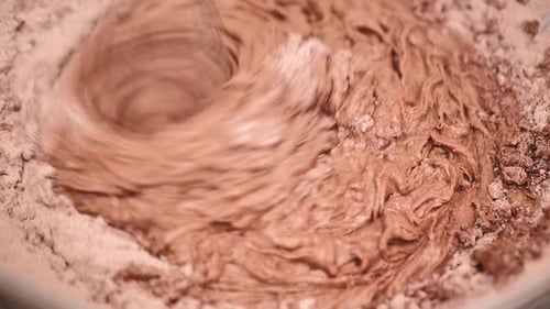 Electric Mixer Mixing Chocolate Cake Batter