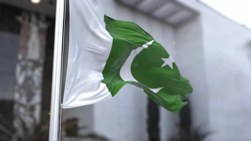 Photo-Realistic Pakistan National Flag Waving in Wind