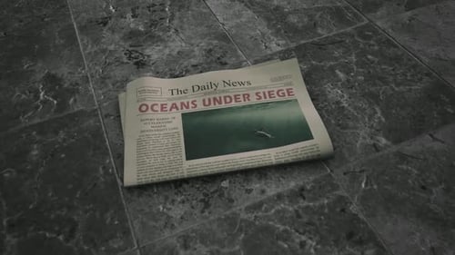 Animated Newspaper with Environmental Headline Reveals Image