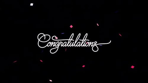 Handwritten Congratulations Text Reveal With Confetti