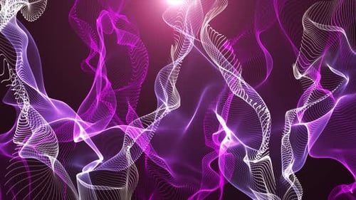 White and pink Particle Wave With Lance Effects, Digital High Tech Particle Wave Moving, Digital Big
