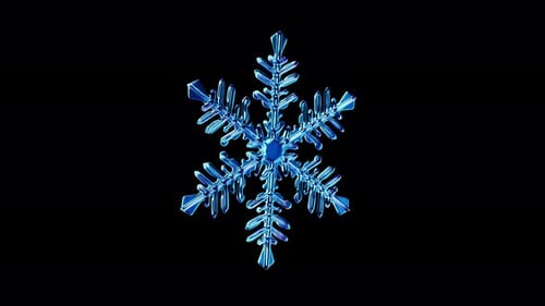 Snowflake Rotation Loop on Dark Background