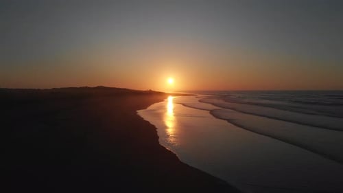 Drone 4K 30p Beautiful footage of Beach in sunset, Magical