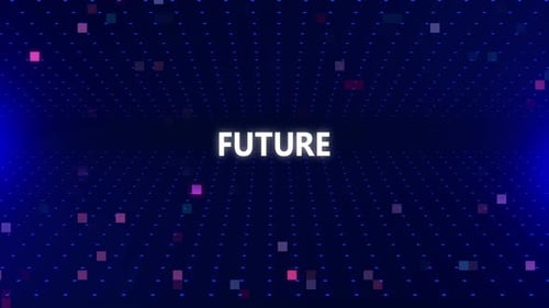 Futuristic Digital Grid Background with Animated Text Reveal
