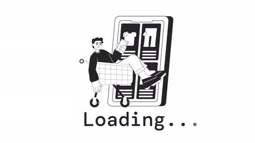 Animation du chargeur à bras pour le commerce mobile