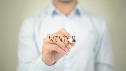 Writing Winter on a Clear Surface