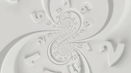 Abstraktes rekursives Uhrmuster, unendlicher Zeitkonzepthintergrund V7