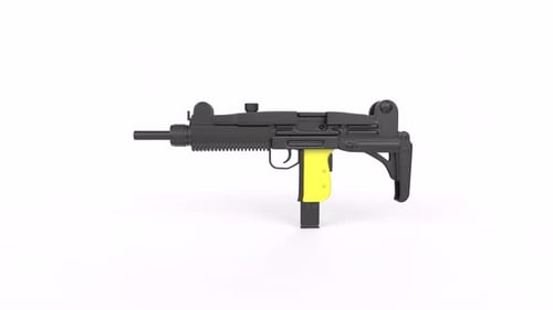 Uzi weapon 3d object rotating loop