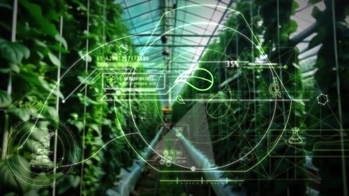 Futuristic Agricultural Technology HUD Data Display