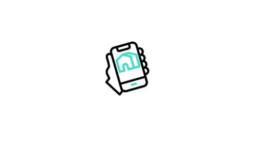 Minimalist Smartphone Hand Holding Home App Icon