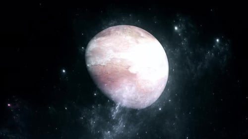 Planet Rotating in Deep Space with Stars Background