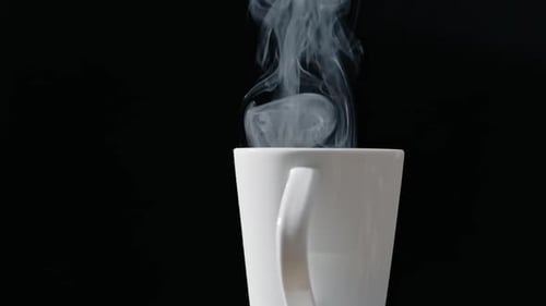 Steaming Mug on Black Background