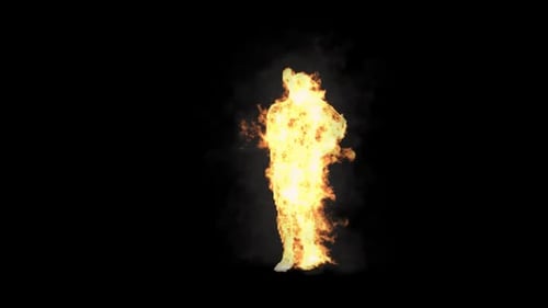 35 Character Fire Smoke Burning Dancing HD