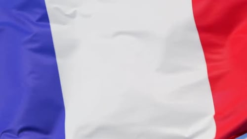 French Flag Waving in the Wind