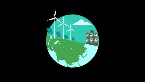 Green Energy Concept Earth (alpha channel)