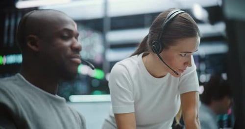 Colleagues Working Together in Modern Office