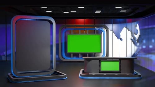 3D-Hintergrundschleife für virtuelle Nachrichtenstudios