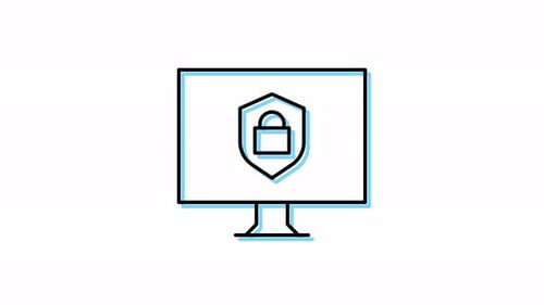 Animiertes Desktop-Symbol mit Sperrschild.