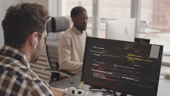Multiethnic Computer Programmers Coding in Office, Technology Stock ...