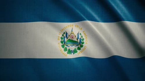 Realistic Waving Flag of El Salvador Seamless Loop