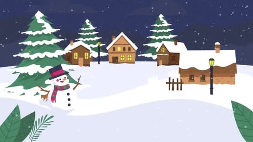 Paysage de village de Noël