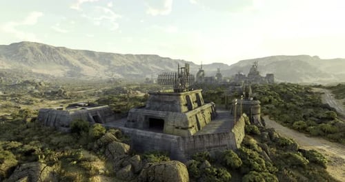 Exploring an Ancient and Abandoned Structure in a Vast Desert Landscape