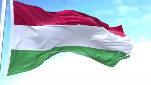 Realistic Waving Hungary Flag Seamless Loop