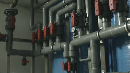 Industrial Pipes and Valves in a Manufacturing Plant