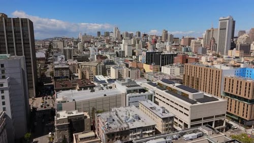 An Aerial View Highlights a Vibrant Urban Skyline Filled with Remarkable Buildings