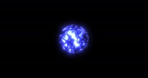 Abstract Blue Energy Sphere Core Loop Animation