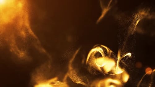 Abstract Golden Fluid Particle Flow Background Animation