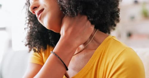 Adult Woman Massaging Her Neck for Stress Relief