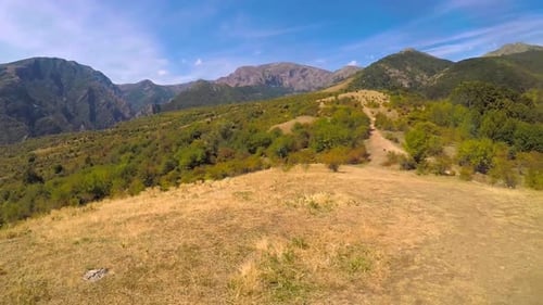 View of a hill in the Balkan mountains on a sunny day