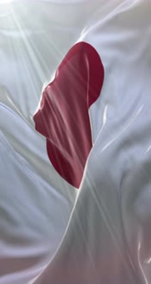 Realistic Waving Flag of Japan 3D Animation