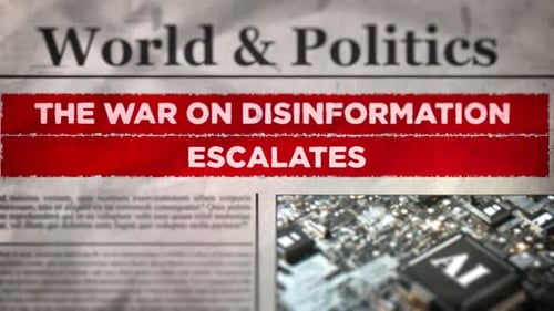 Dynamic Newspaper Headline Reveal with Red Textured Banner