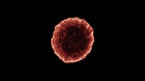 Abstract Fiery Particle Sphere Burst Transition