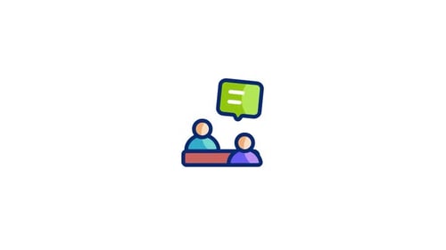 Animated Communication Icon: Two Minimalist People
