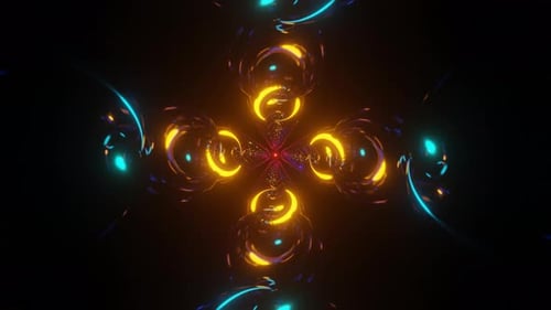 Abstract Neon Tunnel Loop with Glowing Light Trails