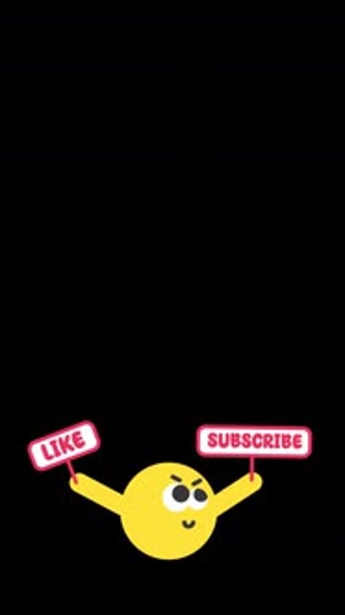 Yellow Emoji Holding Like and Subscribe Placards Vertical On Alpha Channel