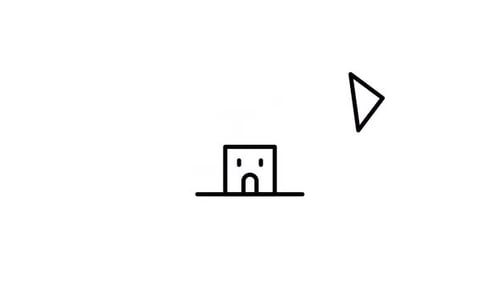 Minimalist Line Art Building Icon Clicking and Loading Animation