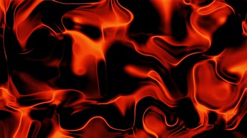 Abstract Orange Red Glowing Fluid Shapes Seamless Loop