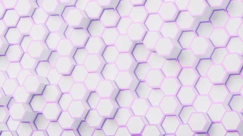 Animated Hexagon Pattern with Pulsing Purple Glow Background