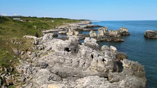 coastline sea rocks