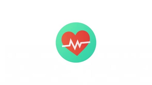 Animated Heart Rate icon Alpha Channel