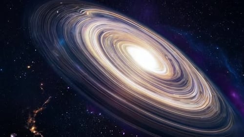 Rotating Spiral Galaxy in Deep Space Background Animation